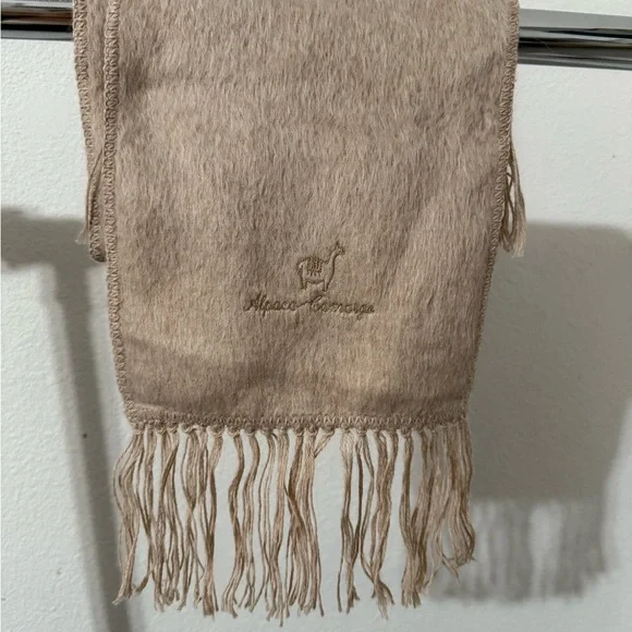 Alpaca Elegance Tan Scarf - Picture 1 of 4